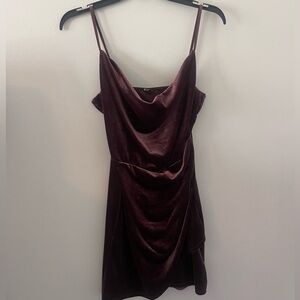 Velvet scoop neck mini dress